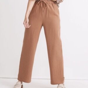Madewell brown quilted pull-on pants
